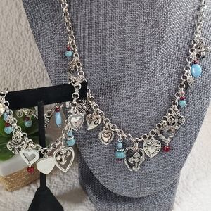 Charm necklace and  bracelet set